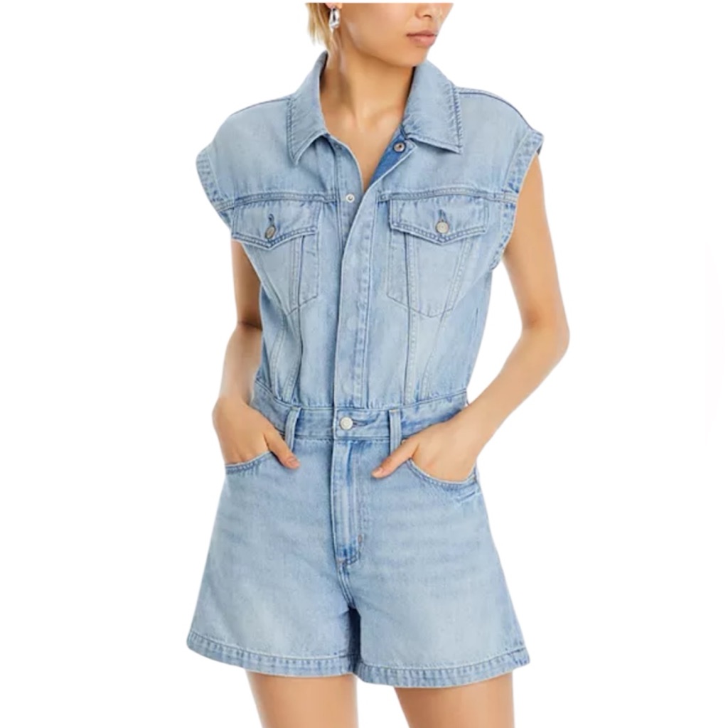 Pistola Lennox Denim Utility Romper | Small